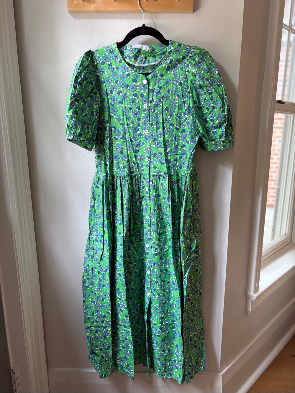 OAK + FORT Green Floral Maxi Dress